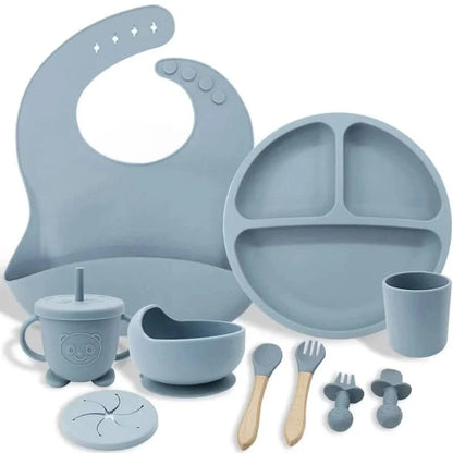 Baby Dinnerware Set 10-Piece Silicone Suction Base