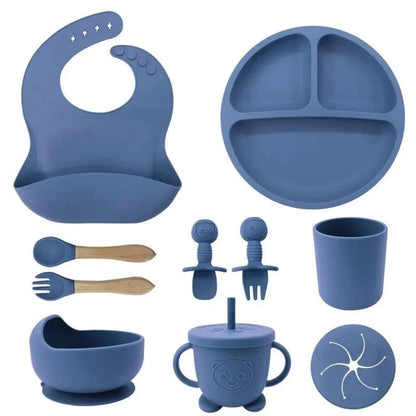 Baby Dinnerware Set Silicone Suction Base BPA-Free Set of 10