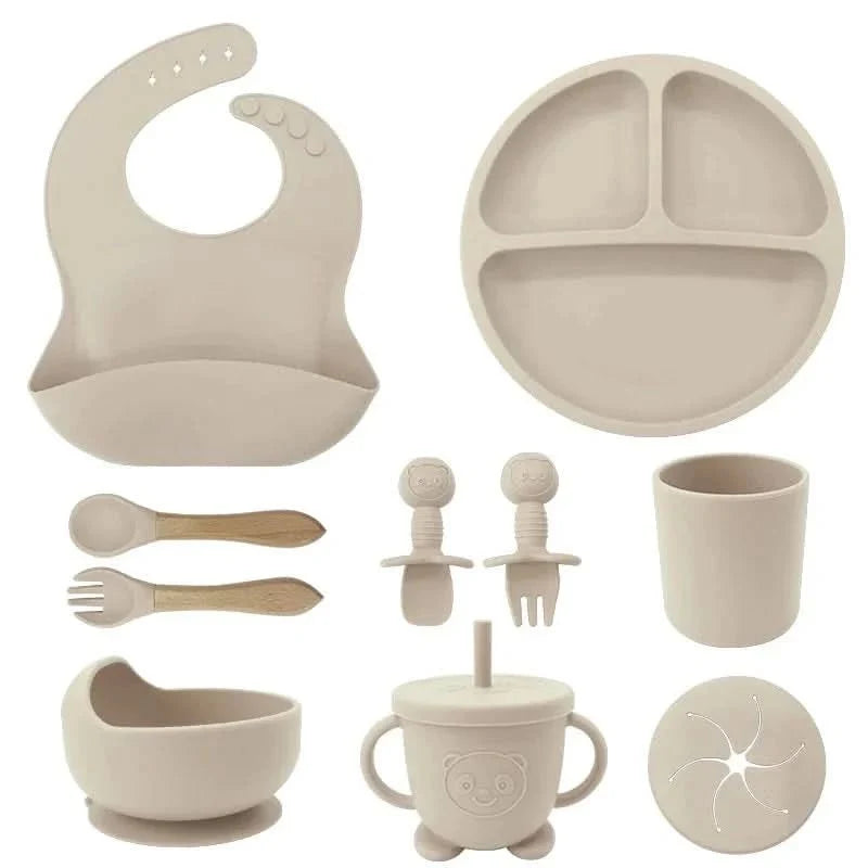 Baby Dinnerware Set Silicone Suction Base BPA-Free Set of 10