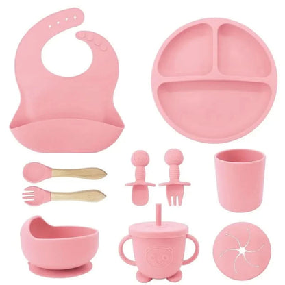 Baby Dinnerware Set Silicone Suction Base BPA-Free Set of 10