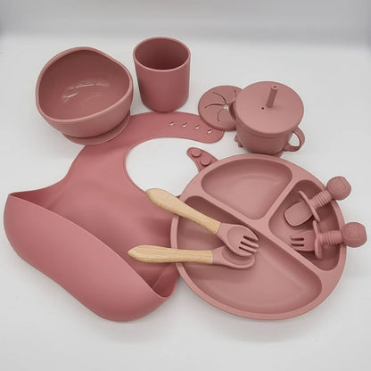 Baby Dinnerware Set Silicone Suction Base BPA-Free Set of 10