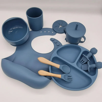 Baby Dinnerware Set Silicone Suction Base BPA-Free Set of 10