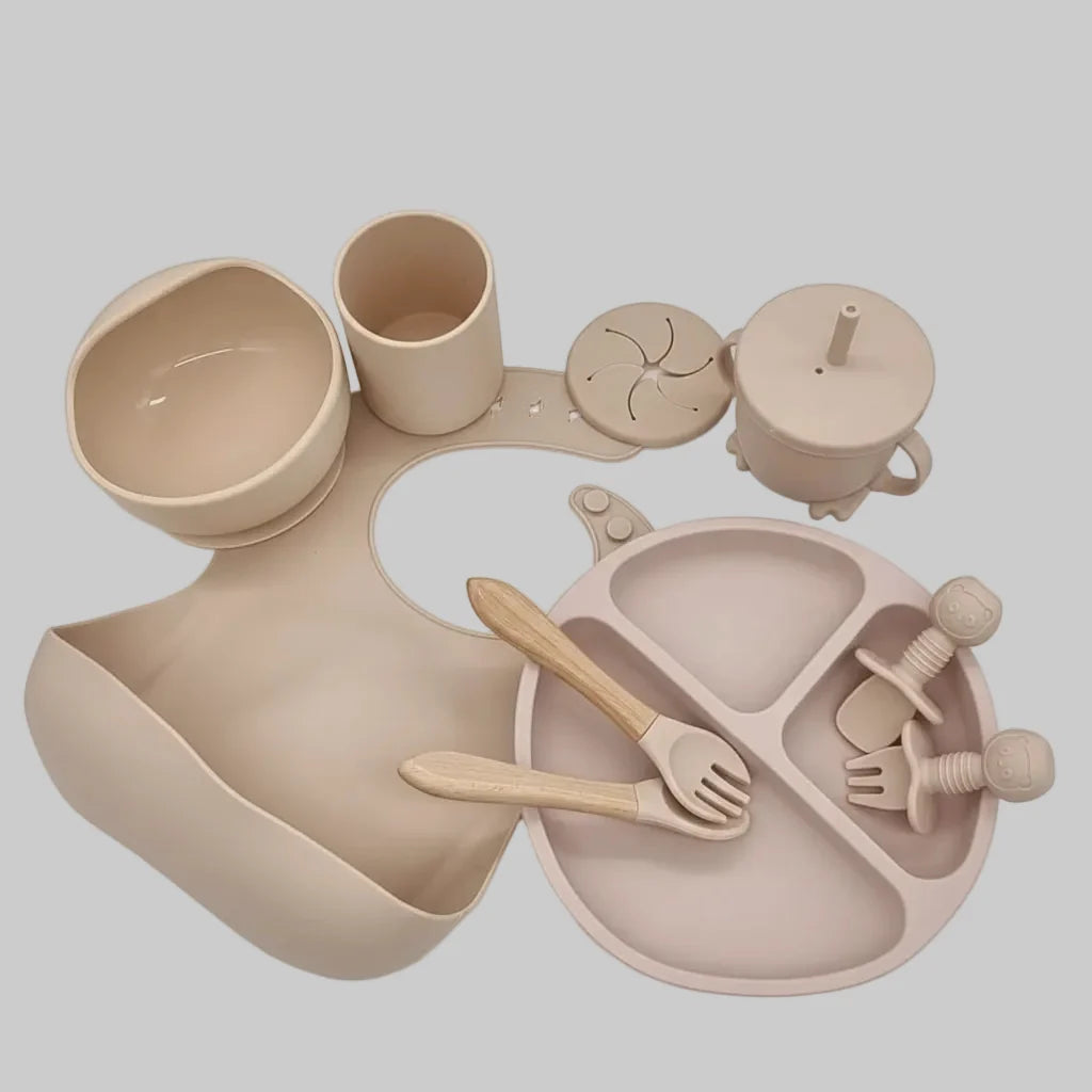 Baby Dinnerware Set Silicone Suction Base BPA-Free Set of 10