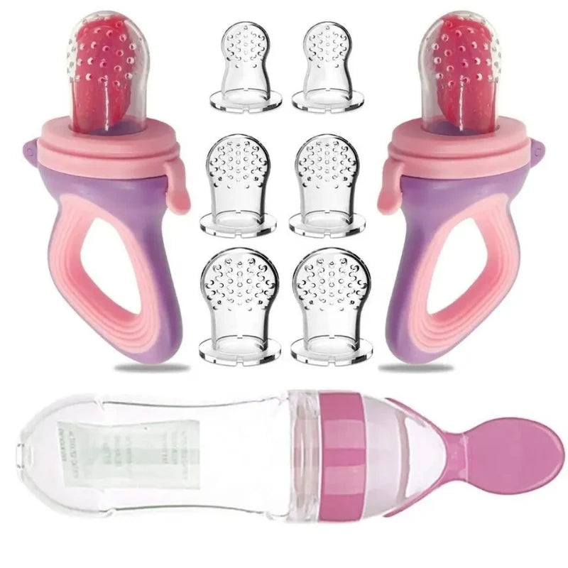 Baby Food Feeder Silicone Squeeze Design Teething Relief