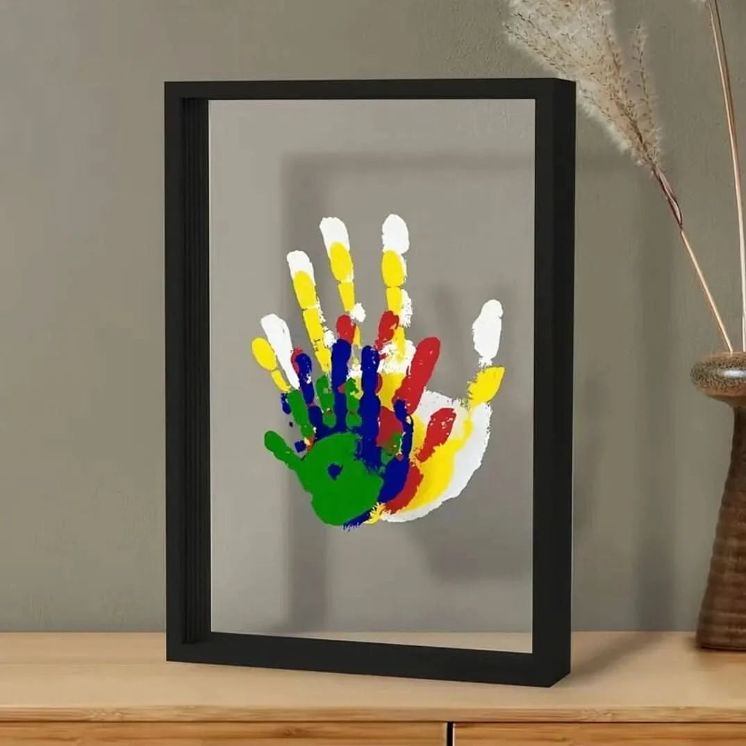 Baby Keepsake Frame Natural Wood Non-Toxic Clay Handprint Kit