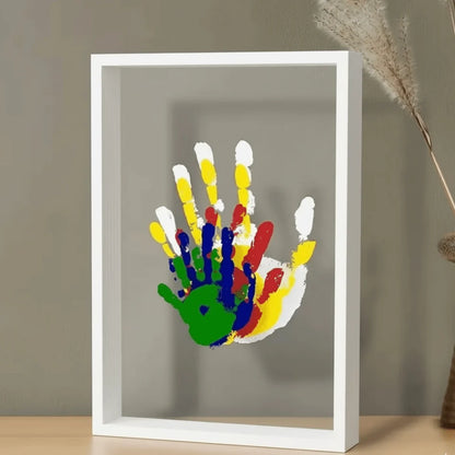Baby Keepsake Frame Natural Wood Non-Toxic Clay Handprint Kit