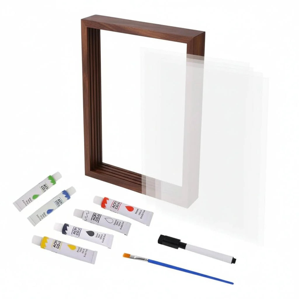 Baby Keepsake Frame Natural Wood Non-Toxic Clay Handprint Kit