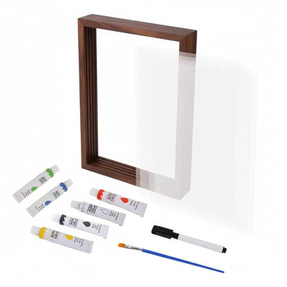 Baby Keepsake Frame Natural Wood Non-Toxic Clay Handprint Kit