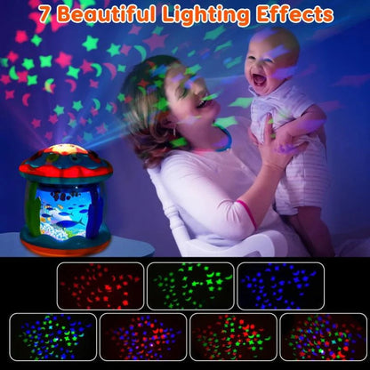 Baby Night Light Projector Rotating Sea Animals & Melodies