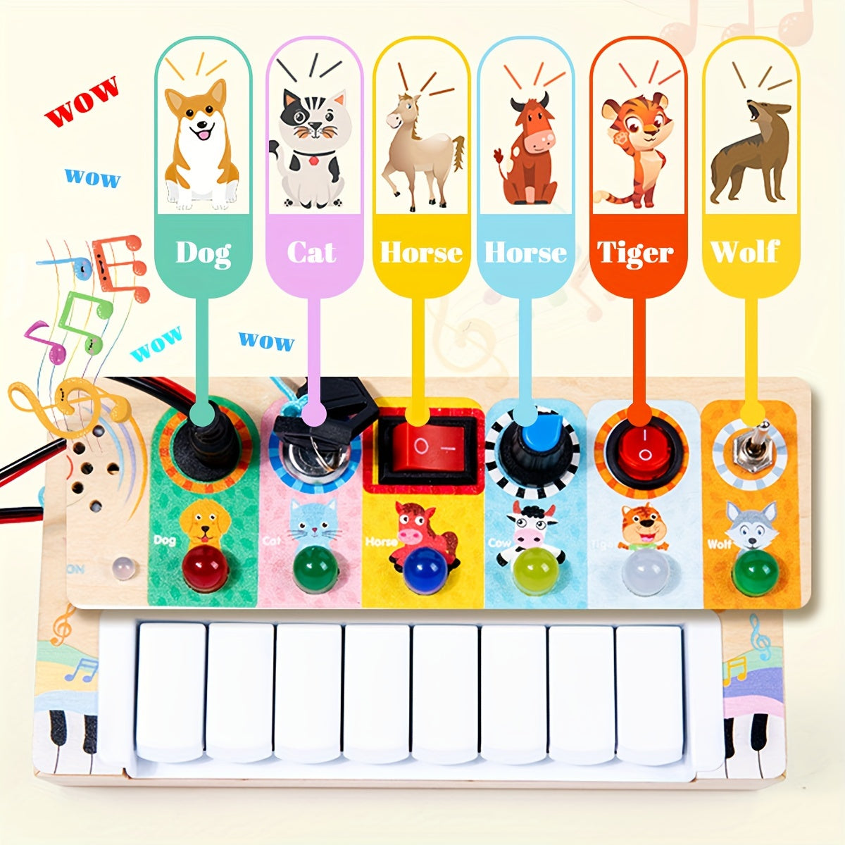 Baby Piano Wooden 8 Key Light & Sound