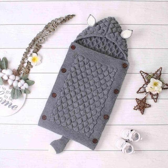 Baby Sleeping Bag Knitted Cotton-Blend Ears & Tail