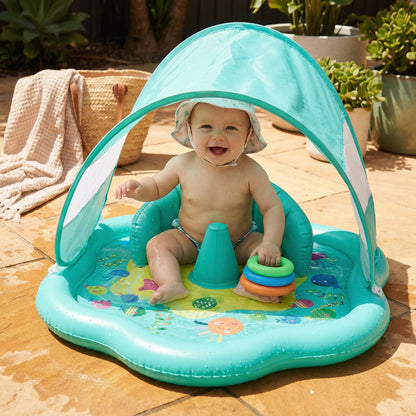 Baby Water Play Mat Inflatable With Integrated Canopy