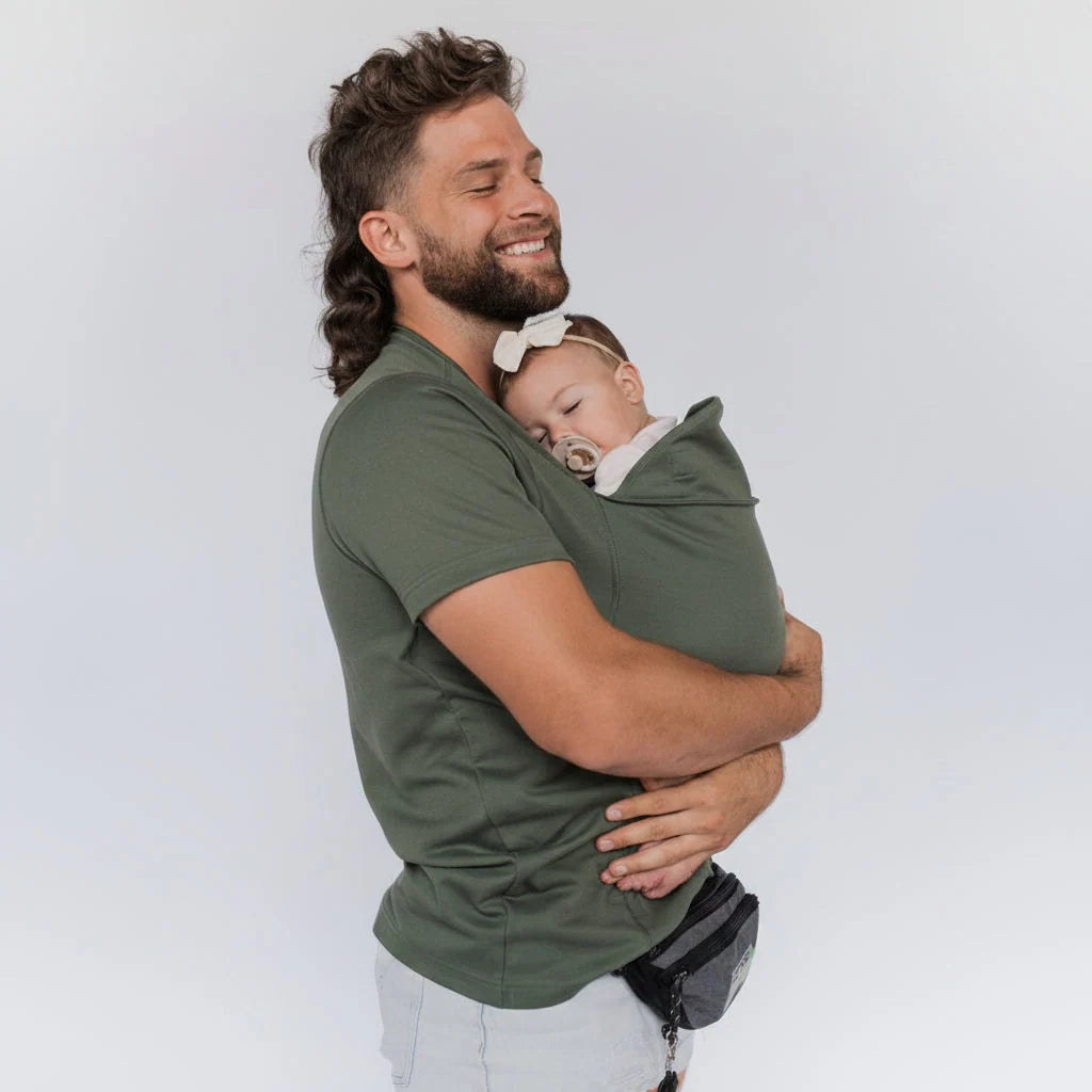 Babywearing Shirt Built-In Pouch Stretchy Cotton Machine Washable