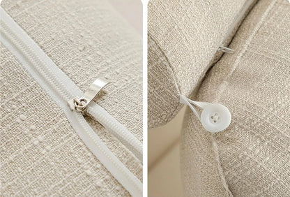 Back Support Cushion Adjustable Headrest Removable Cotton Cover Side Pocket