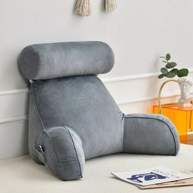 Back Support Pillow Armrests Adjustable Headrest Washable Velour Cover