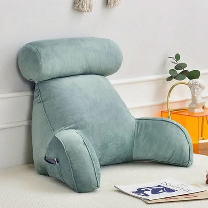 Back Support Pillow Armrests Adjustable Headrest Washable Velour Cover