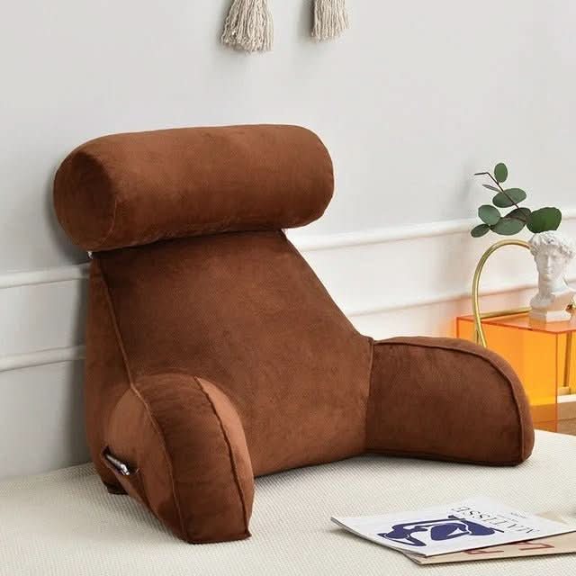 Back Support Pillow Armrests Adjustable Headrest Washable Velour Cover