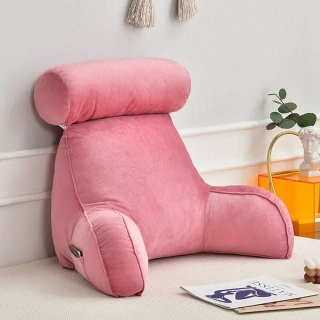 Back Support Pillow Armrests Adjustable Headrest Washable Velour Cover