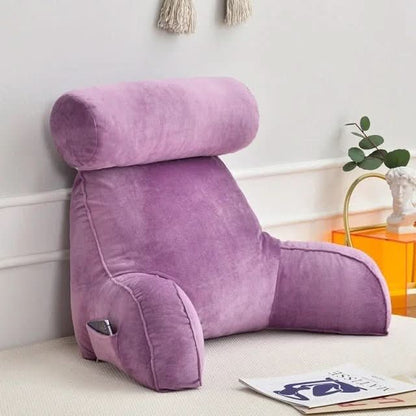 Back Support Pillow Armrests Adjustable Headrest Washable Velour Cover