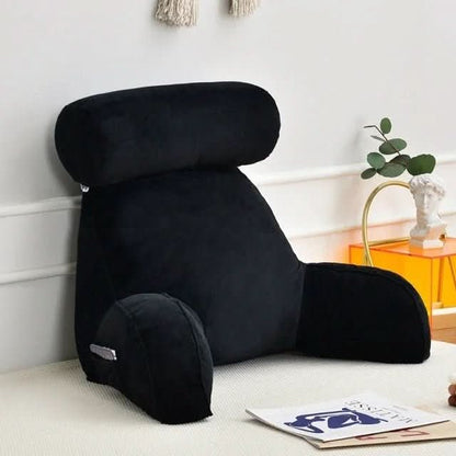 Back Support Pillow Armrests Adjustable Headrest Washable Velour Cover