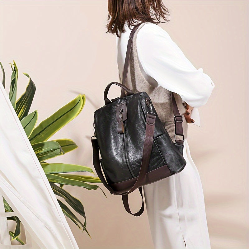Backpack Anti-Theft Hidden Zippers Water-Resistant Vegan Leather