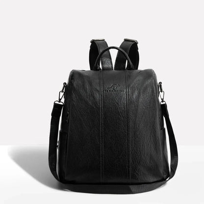 Backpack Convertible 3-Way Hidden Zipper Water-Resistant PU Leather