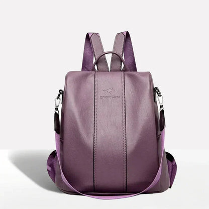 Backpack Convertible 3-Way Hidden Zipper Water-Resistant PU Leather