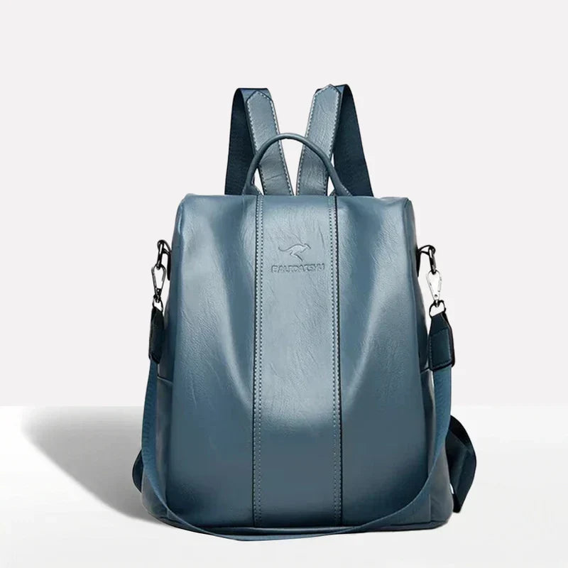 Backpack Convertible 3-Way Hidden Zipper Water-Resistant PU Leather