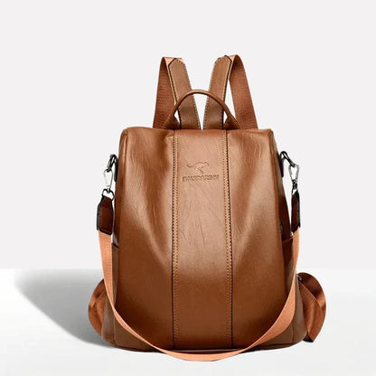 Backpack Convertible 3-Way Hidden Zipper Water-Resistant PU Leather