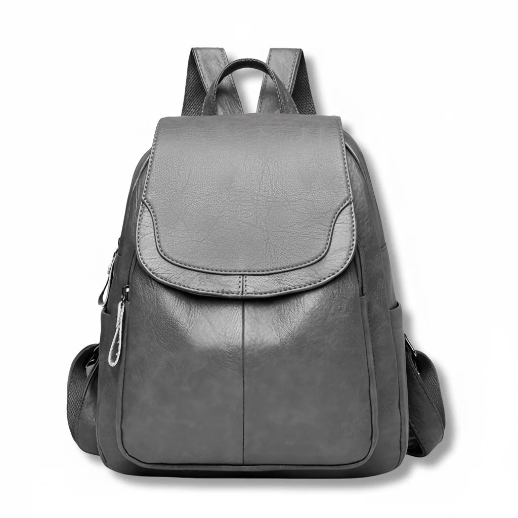 Backpack Embossed PU Leather Hidden Anti-Theft Zipper