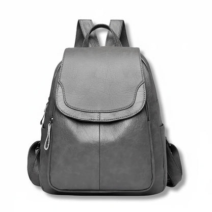 Backpack Embossed PU Leather Hidden Anti-Theft Zipper