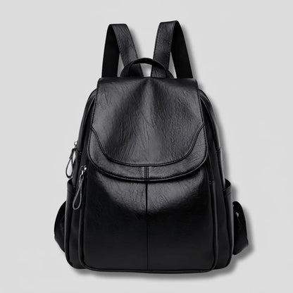 Backpack Embossed PU Leather Hidden Anti-Theft Zipper
