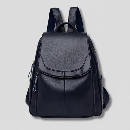 Backpack Embossed PU Leather Hidden Anti-Theft Zipper