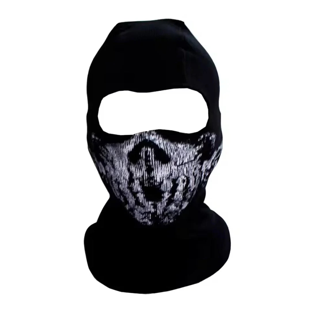 Balaclava Face Mask Skull Print Wind-Resistant Breathable Fabric