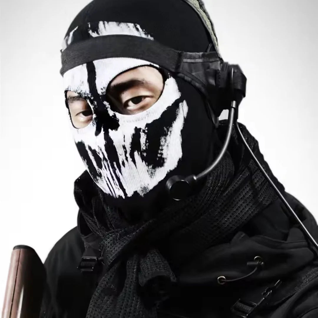 Balaclava Face Mask Skull Print Wind-Resistant Breathable Fabric