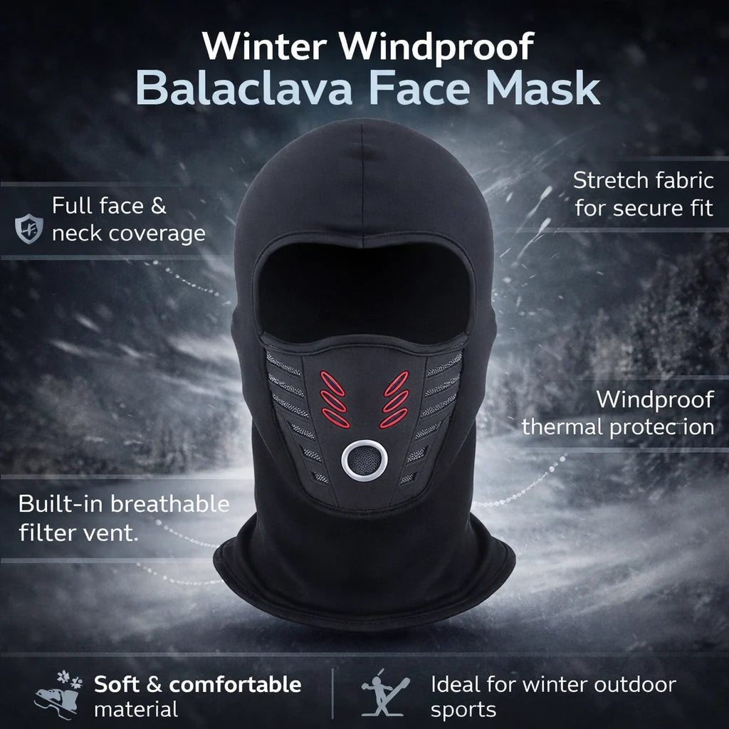 Balaclava Face Mask Thermal Fleece Windproof Breathable Panel
