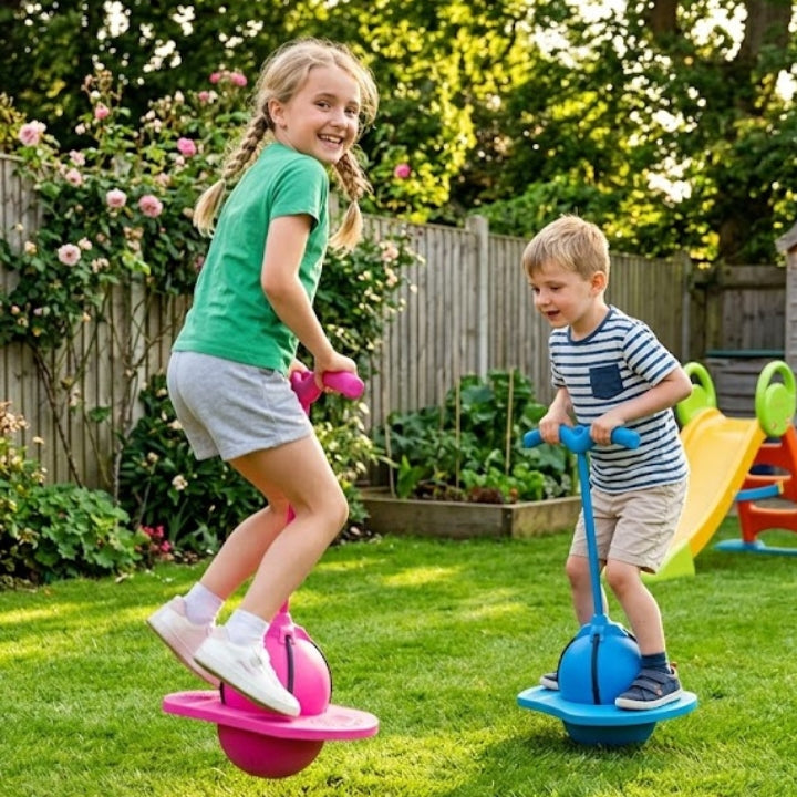 Balance Hopping Ball Inflatable Non-Slip Platform & Foam Handles