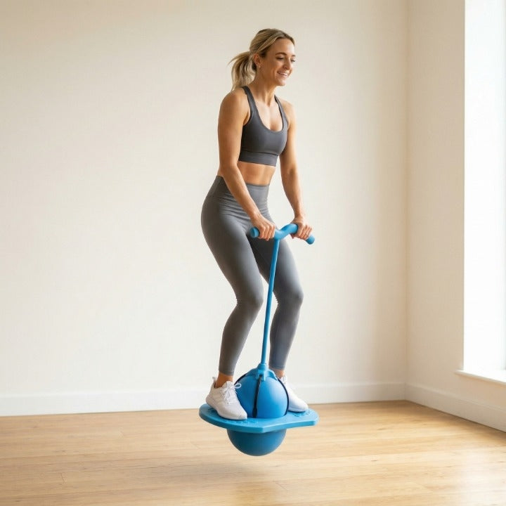 Balance Hopping Ball Inflatable Non-Slip Platform & Foam Handles