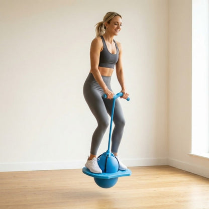 Balance Hopping Ball Inflatable Non-Slip Platform & Foam Handles