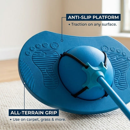 Balance Hopping Ball Inflatable Non-Slip Platform & Foam Handles