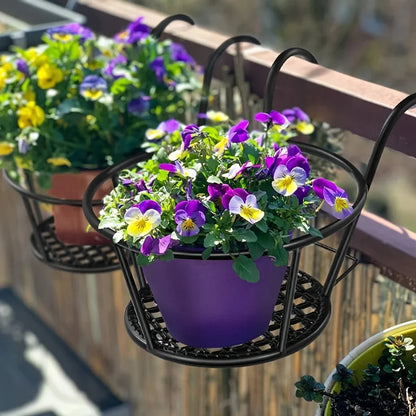 Balcony Railing Planters Hook-On Open Grid Set of 3