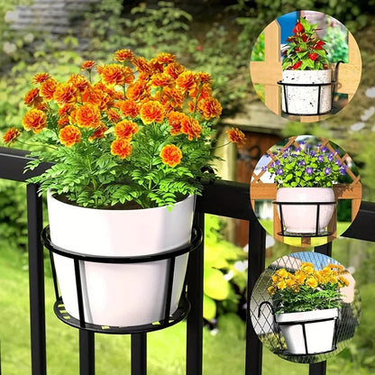 Balcony Railing Planters Hook-On Open Grid Set of 3