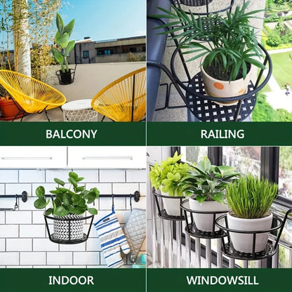 Balcony Railing Planters Hook-On Open Grid Set of 3