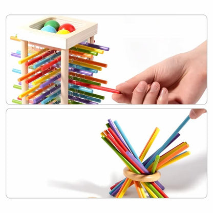 Ball Tower Game Wooden Colorful Sticks & Balls