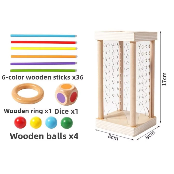 Ball Tower Game Wooden Colorful Sticks & Balls