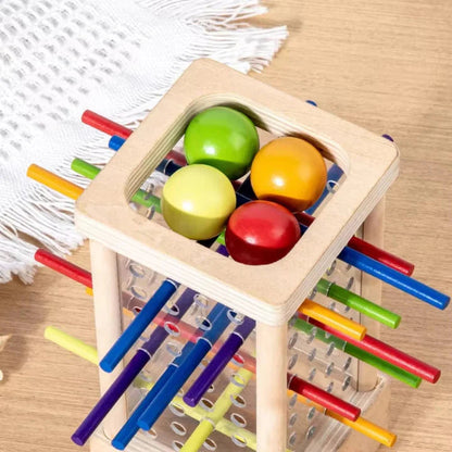 Ball Tower Game Wooden Colorful Sticks & Balls