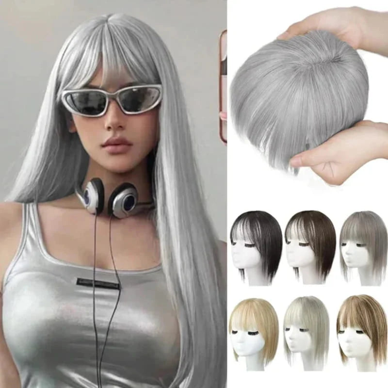 Bangs Hairpiece Synthetic Adjustable Natural-Looking