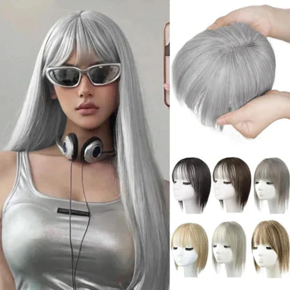 Bangs Hairpiece Synthetic Adjustable Natural-Looking