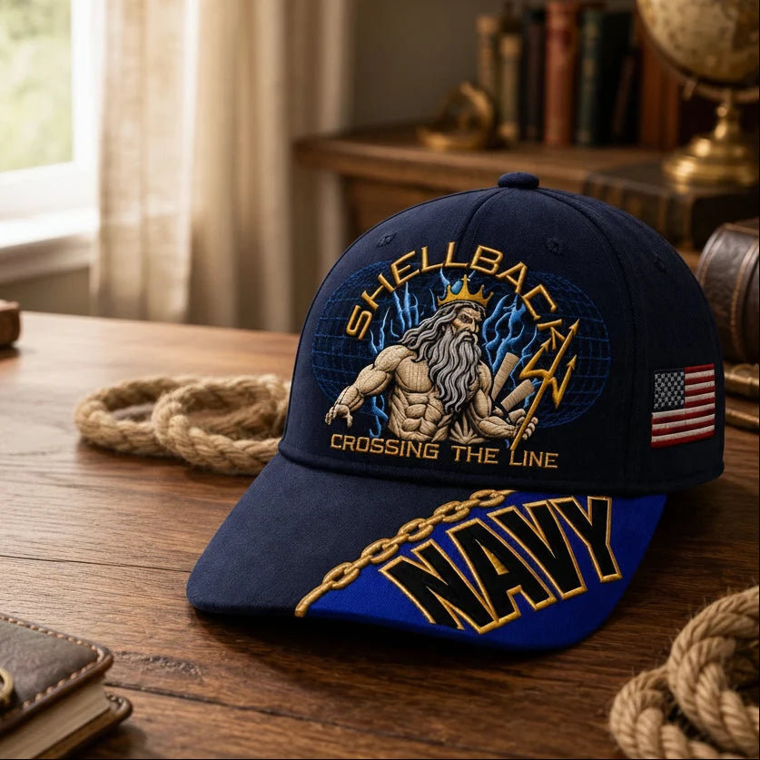 Baseball Cap Adjustable Fit Gold Chain Brim Detail