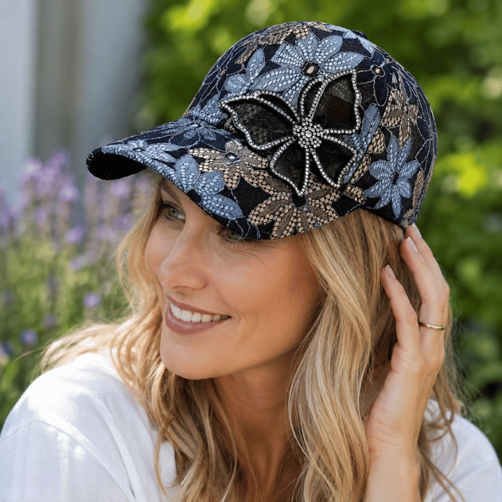 Baseball Cap Sequin Butterfly Breathable Mesh Adjustable Closure